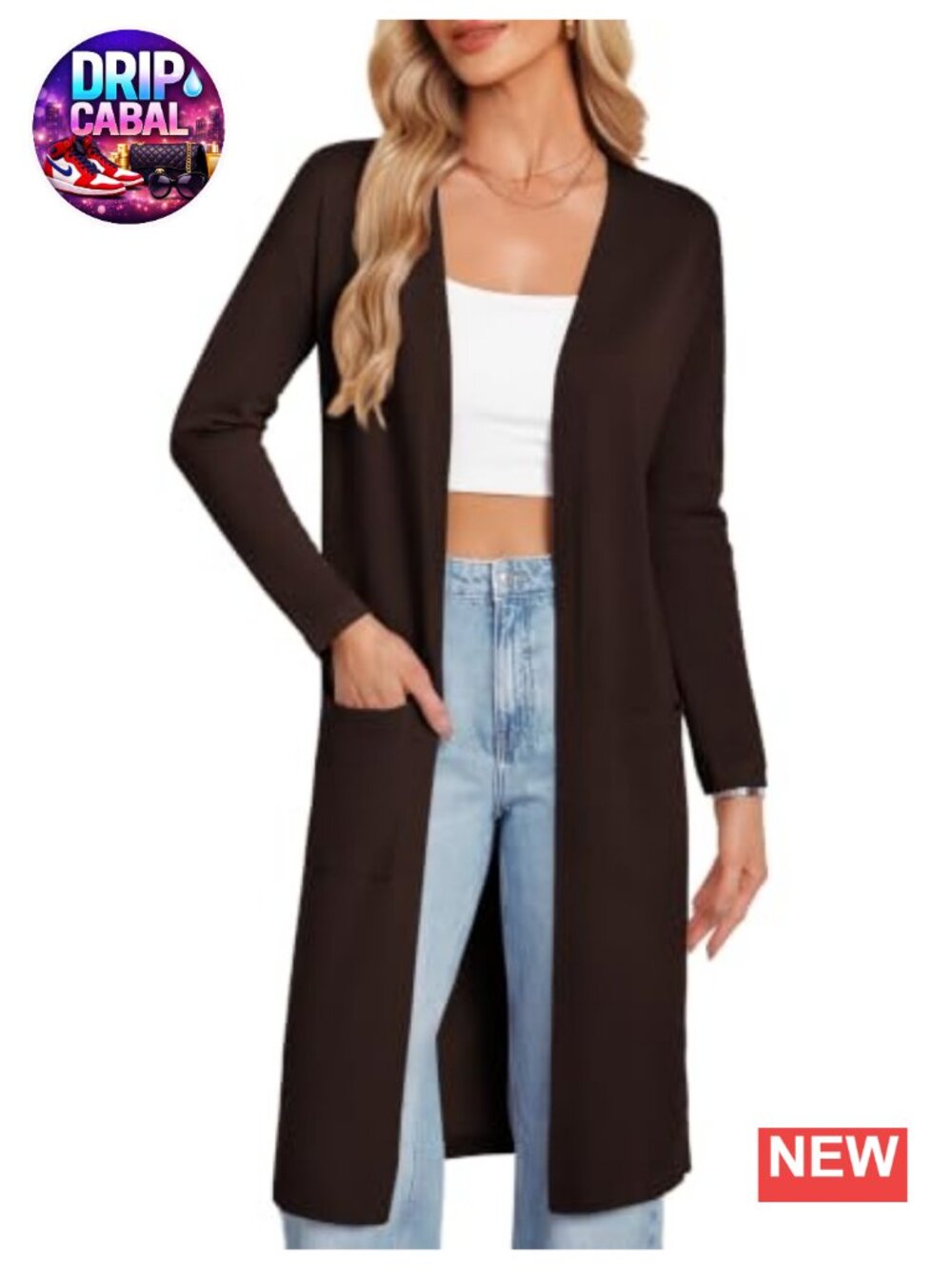 Womens Long Open Front Maxi Cardigan Lightweight Knit Fall Layer